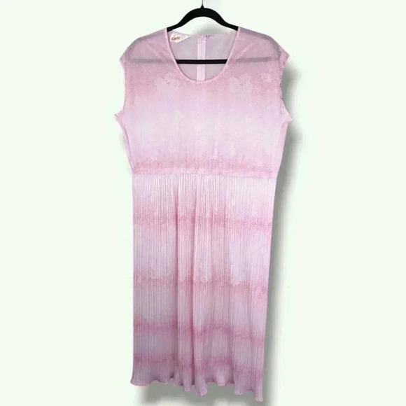 V. Carlo Reni Pink Sleeveless Pleated Dress - Picture 4 of 6